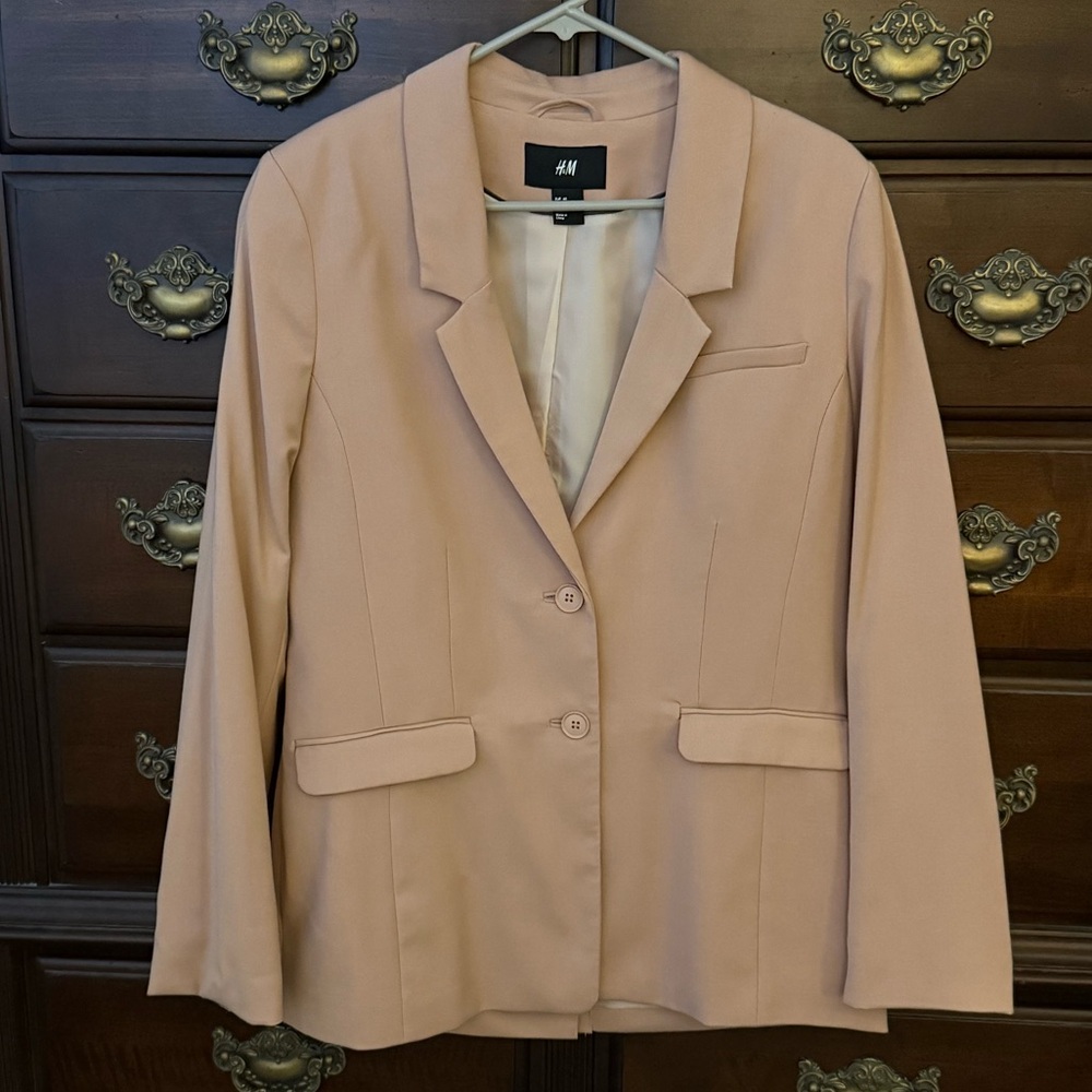 H&M Women's Blush Single Breasted Blazer— size 10